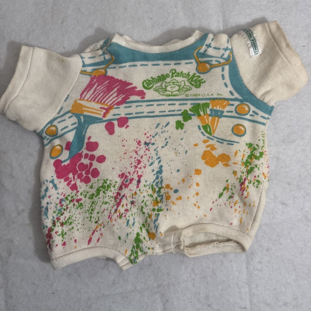 Cabbage Patch Kids CPK‎ One Piece Romper Wet Paint Painters Pajamas 80's
